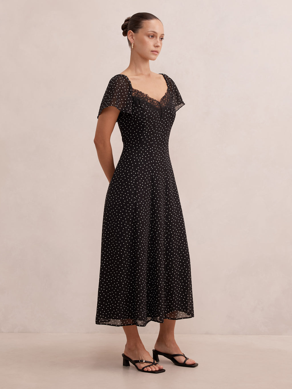 Nia Petite Lace Trim Midi