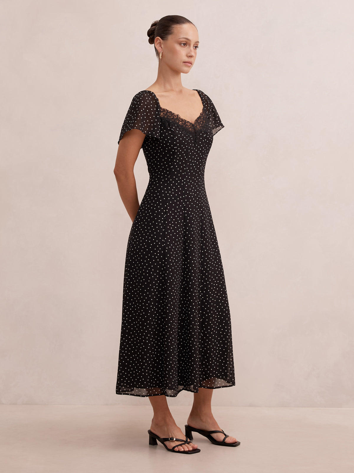 Nia Petite Lace Trim Midi