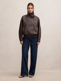 Bex Double Funnel Neck PU Jacket