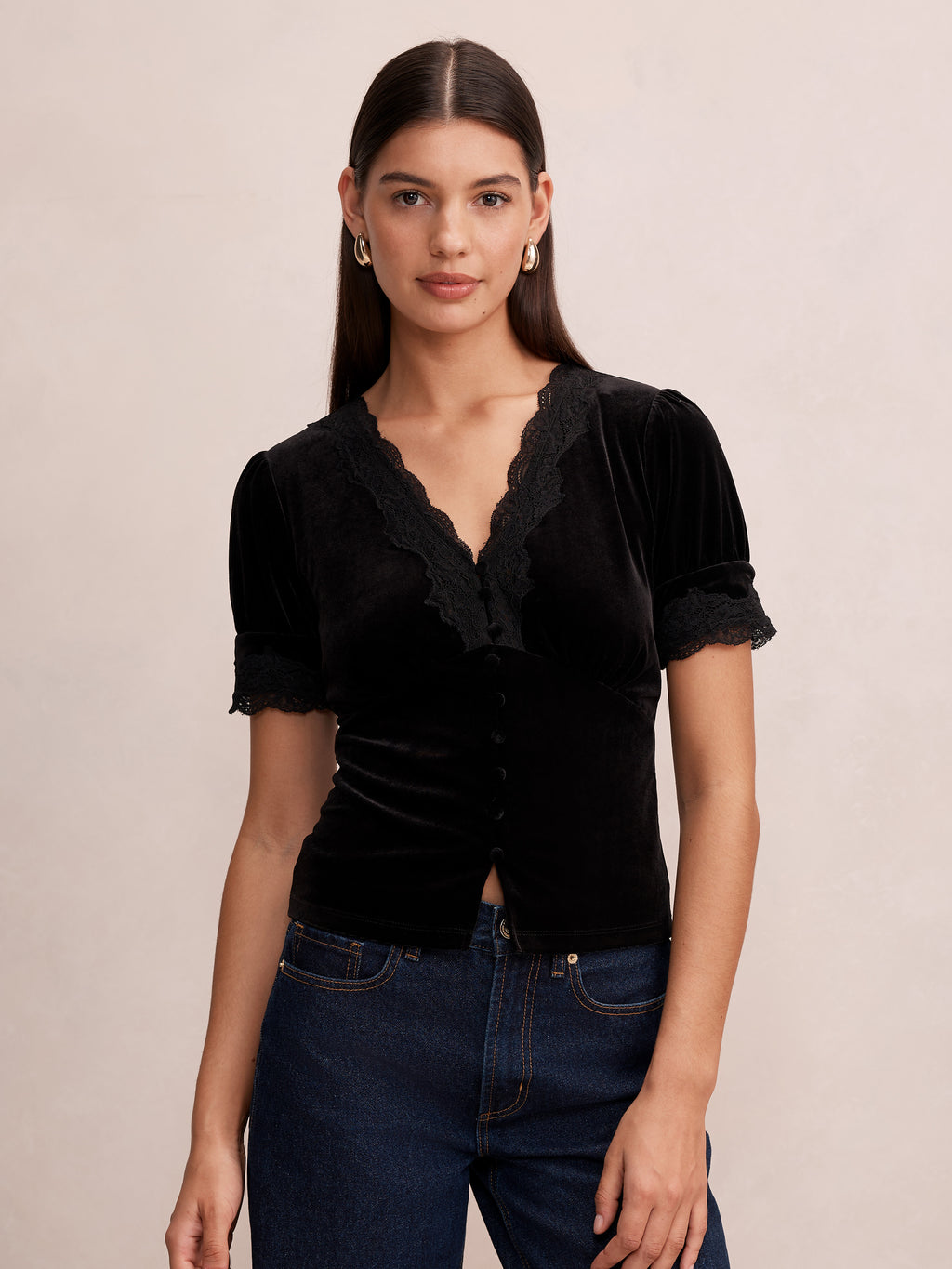 Perry Velvet Lace Top