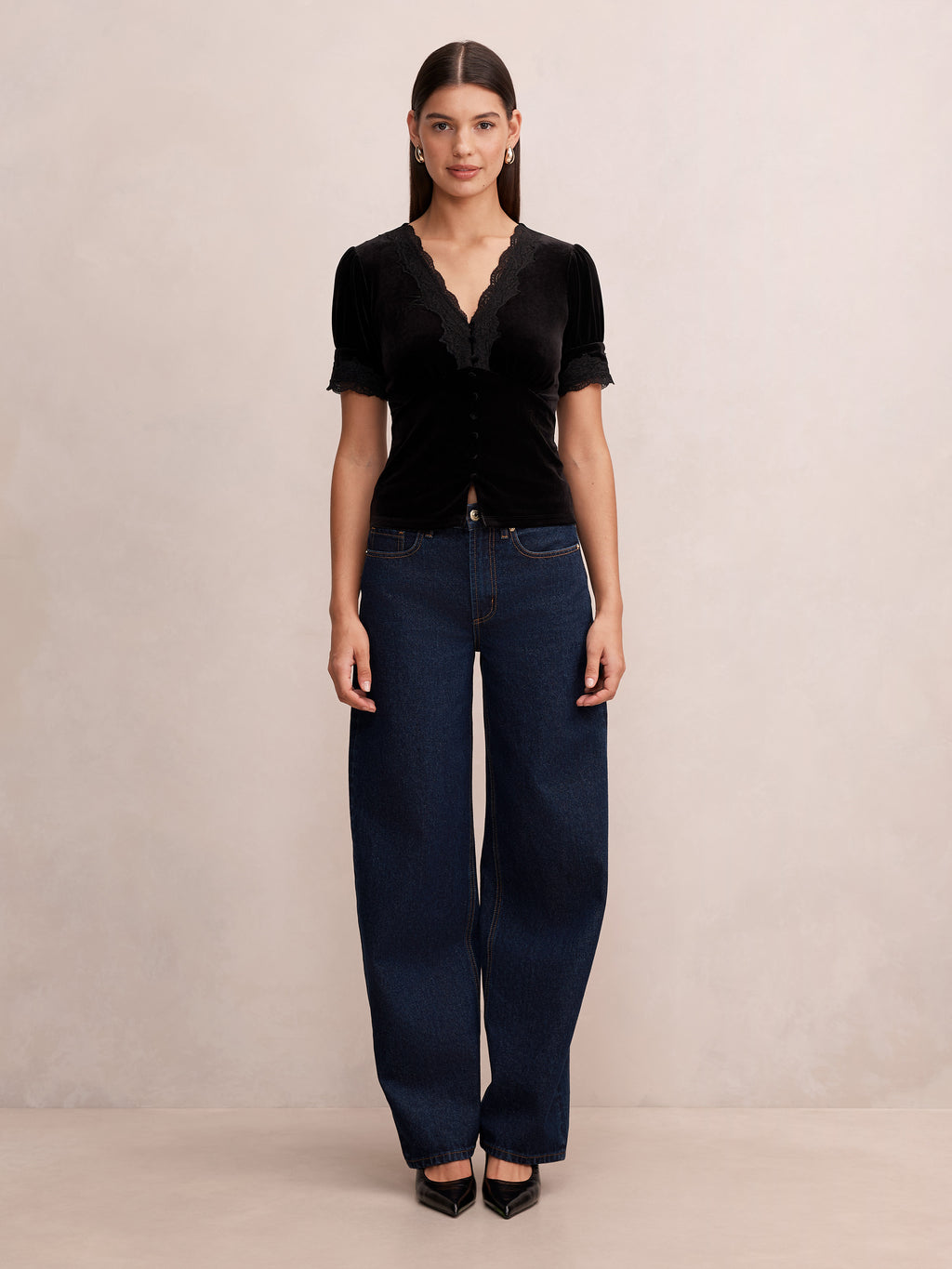 Perry Velvet Lace Top