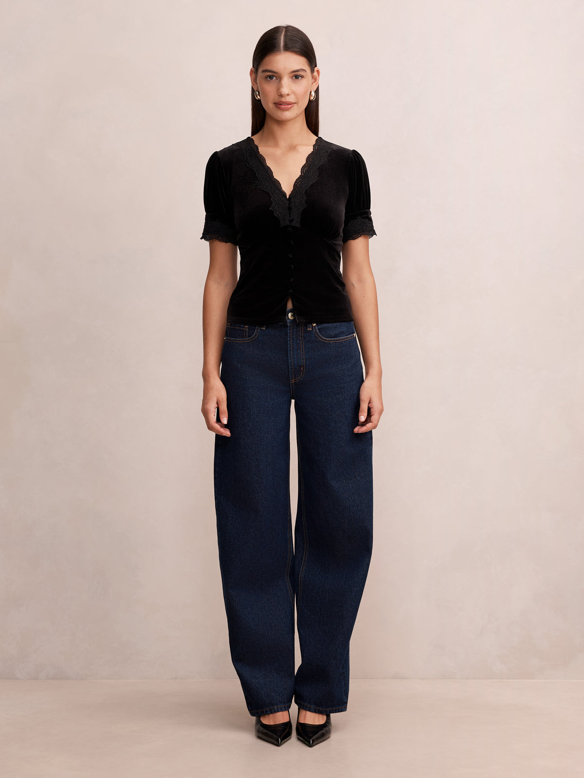 Perry Velvet Lace Top