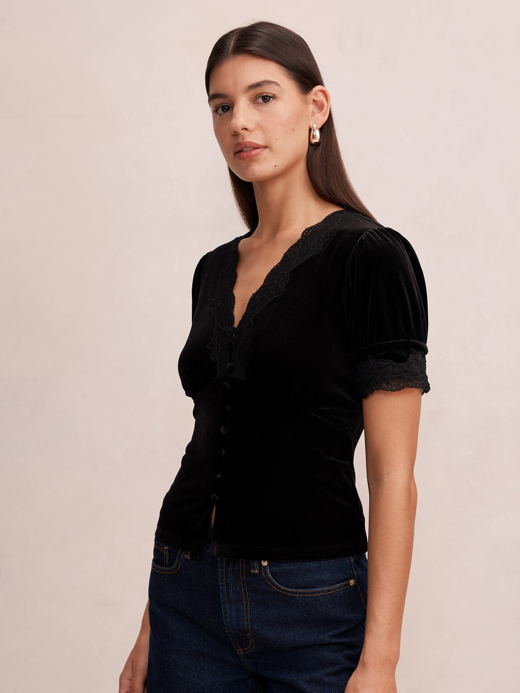 Perry Velvet Lace Top