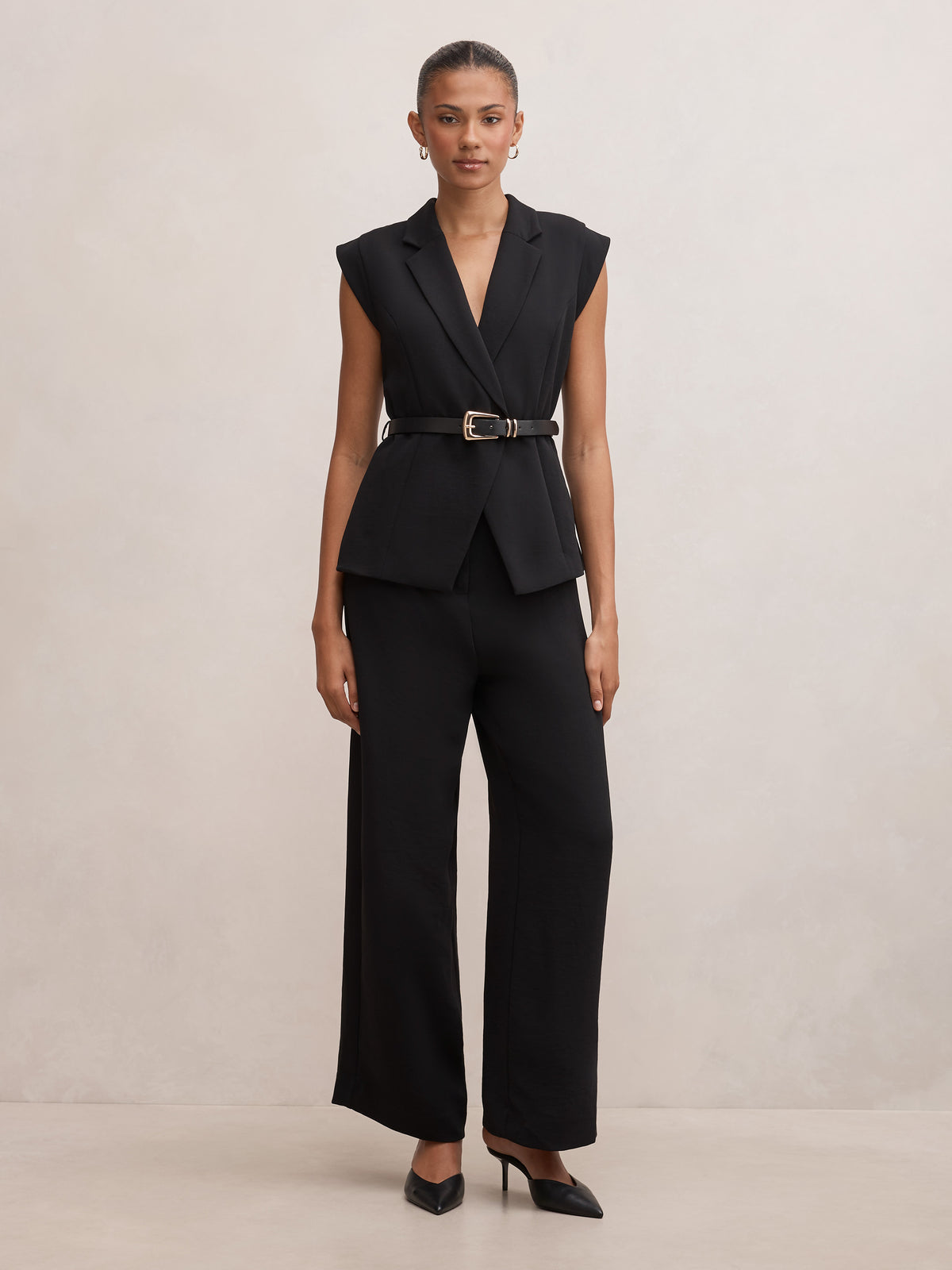 Ayla Tailored Belted Jumpsuit