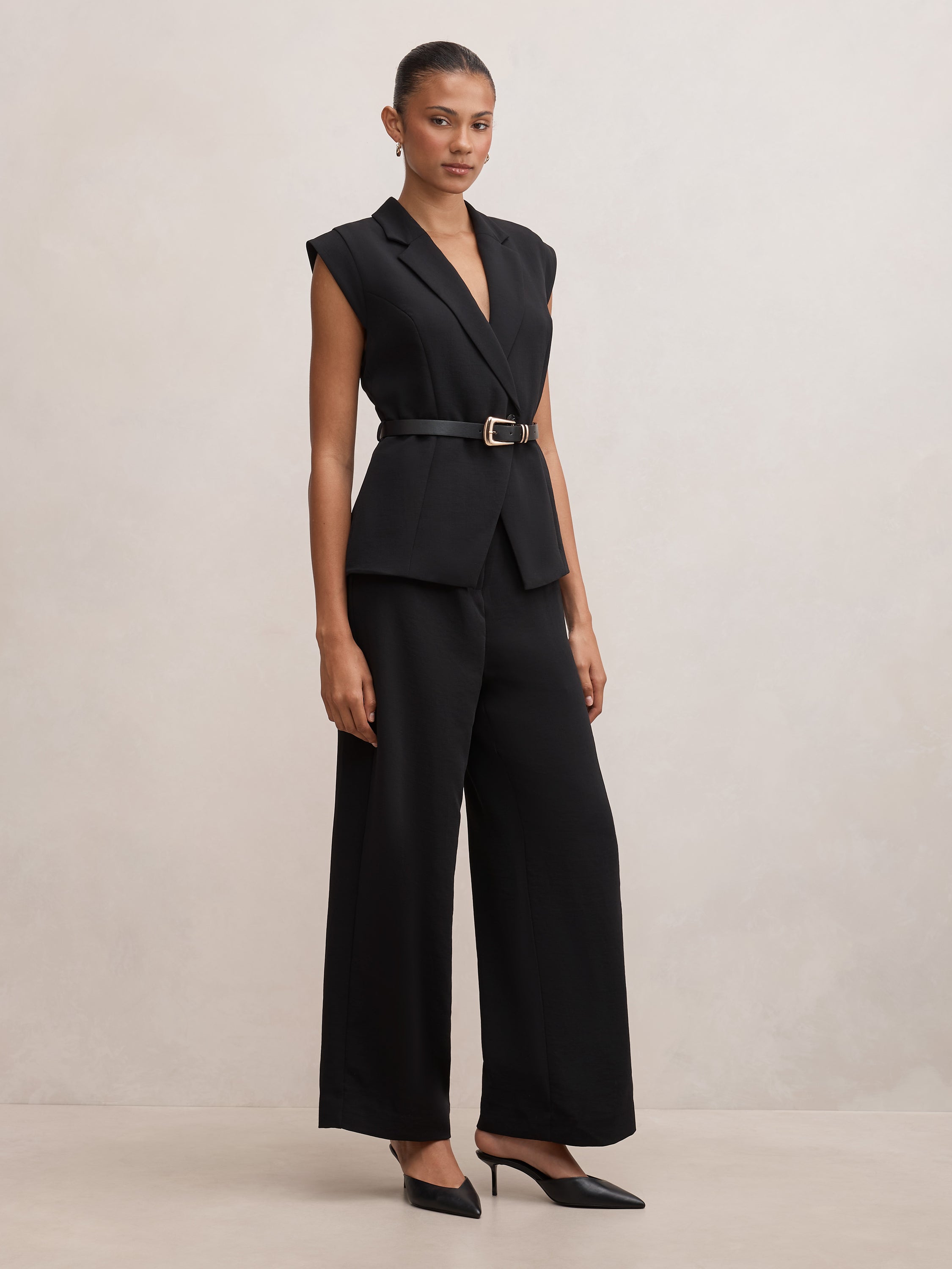 Ayla Tailored Belted Jumpsuit