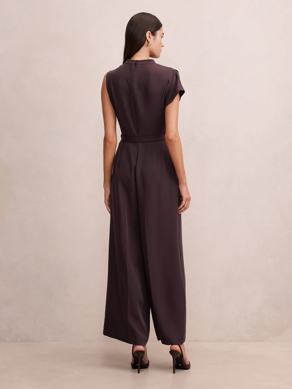Paisley Cowl Belted Jumpsuit