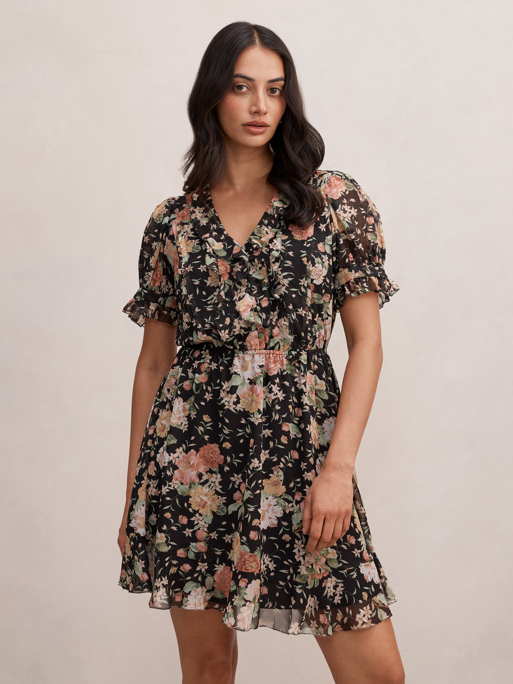 Claire Ruffle Mini Dress
