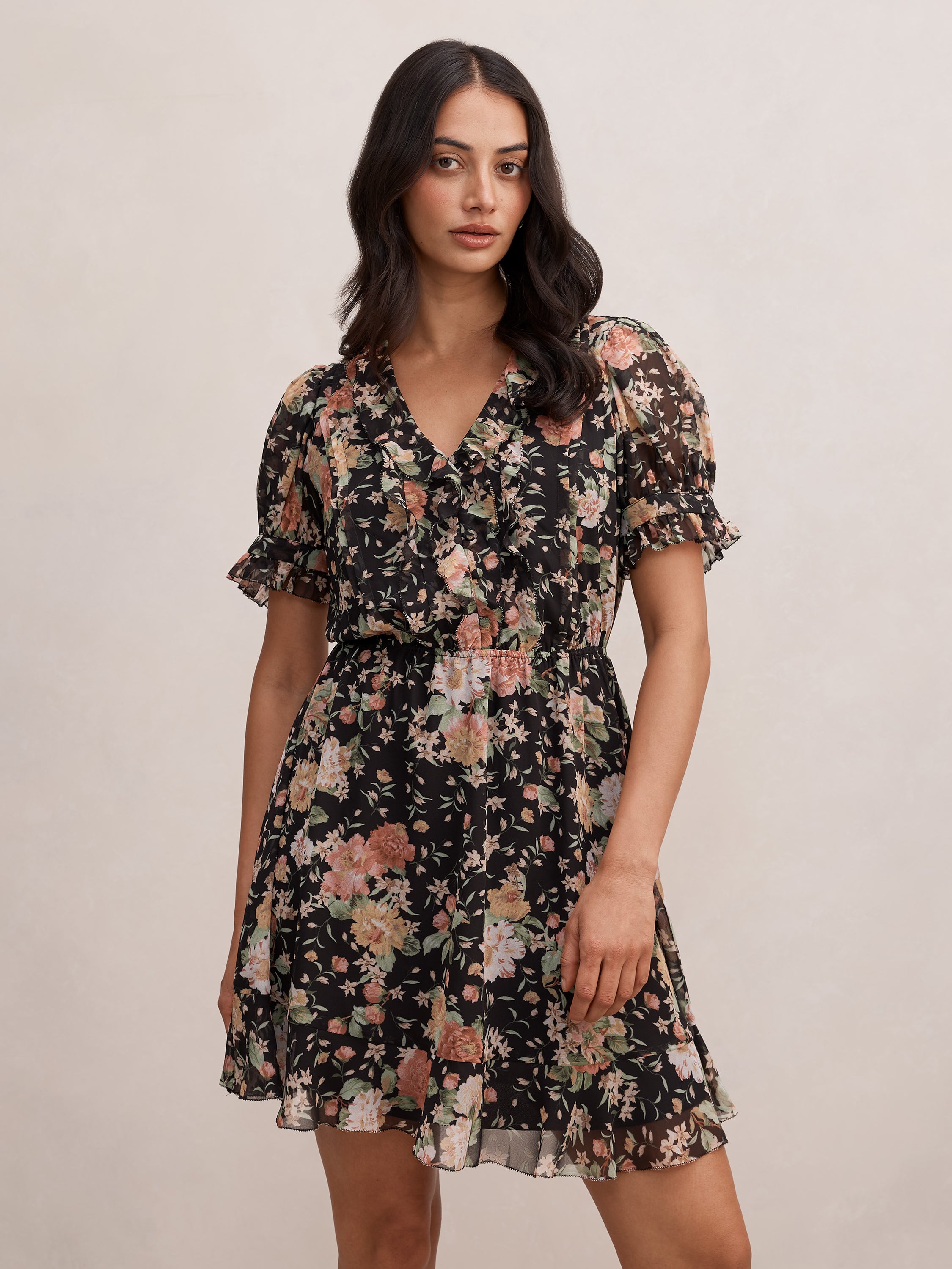 Claire Ruffle Mini Dress