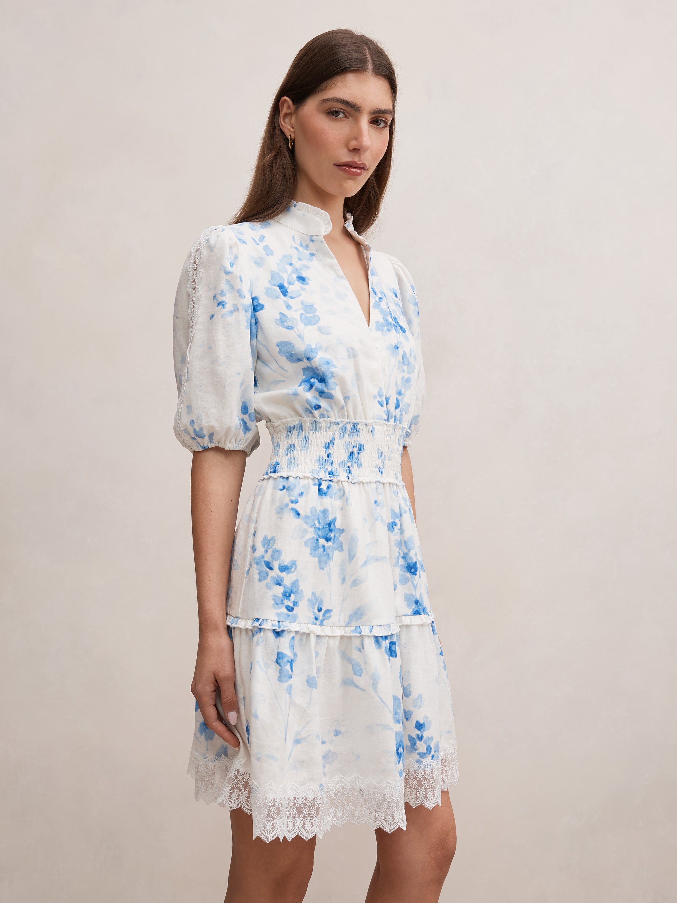 Camille Lace Trim Skater Mini