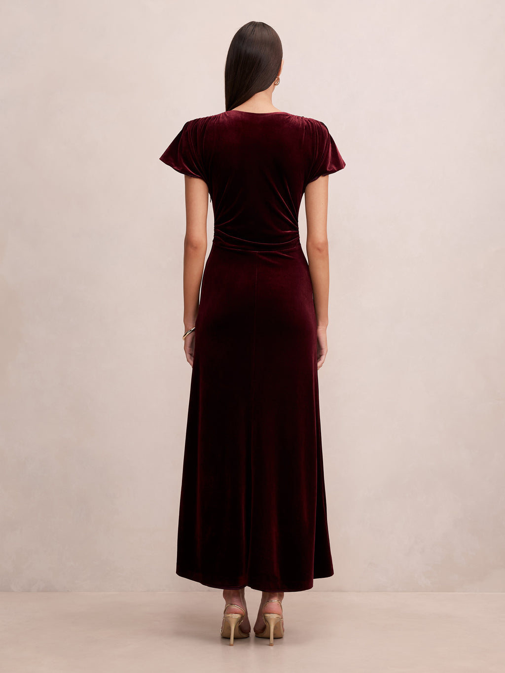 Elma Velvet Ruched Maxi