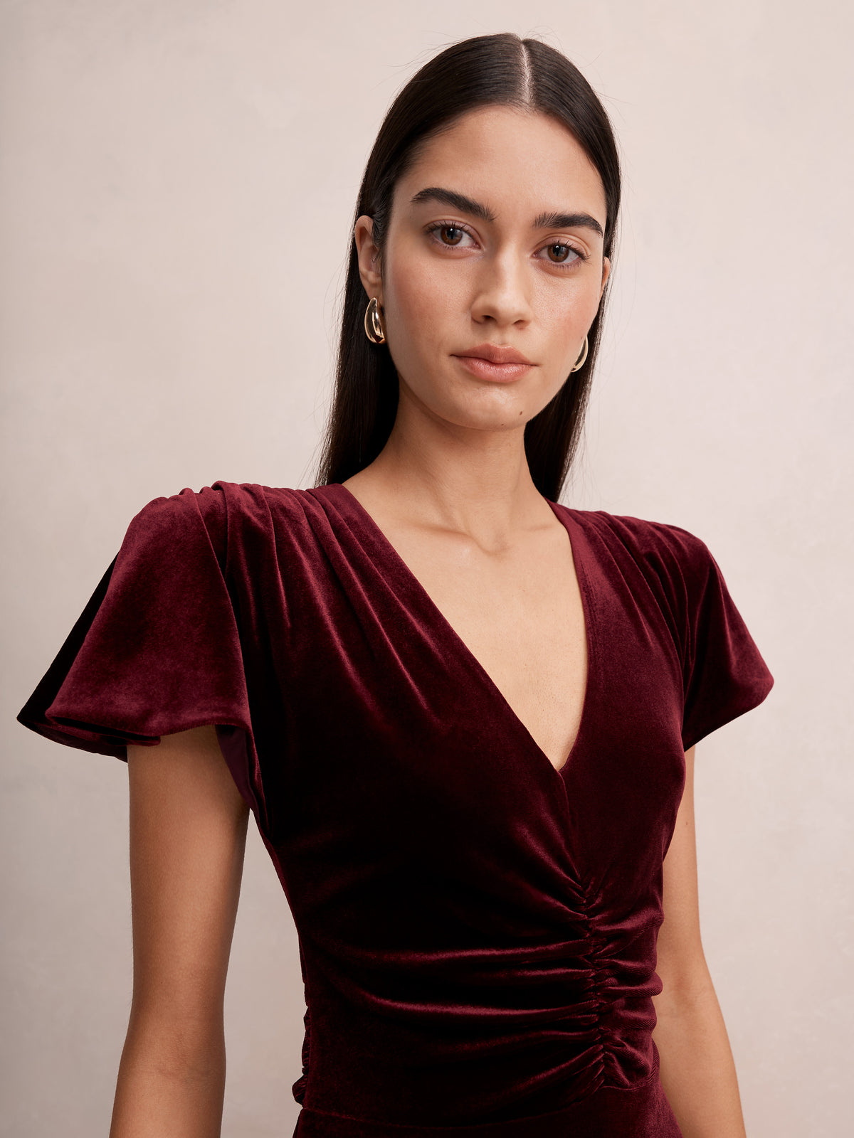 Elma Velvet Ruched Maxi