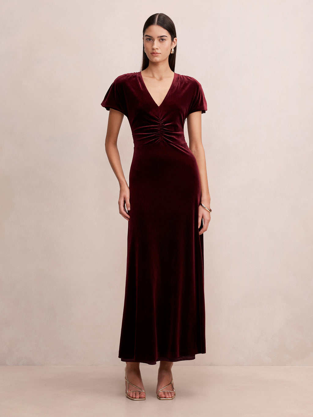 Elma Velvet Ruched Maxi