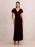 Elma Velvet Ruched Maxi