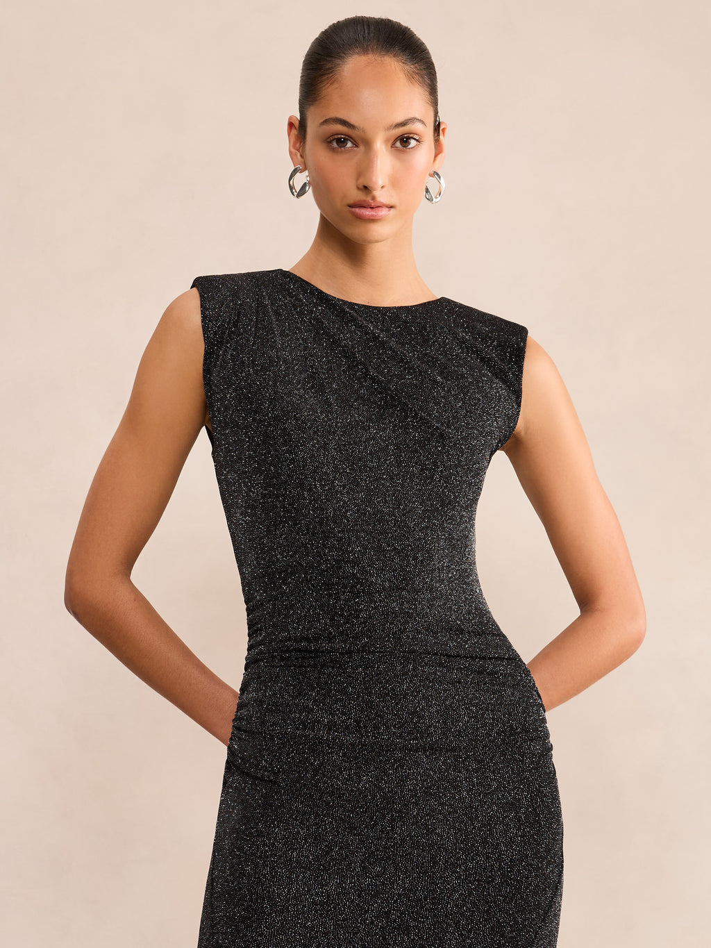 Ciara Gathered Glitter Maxi