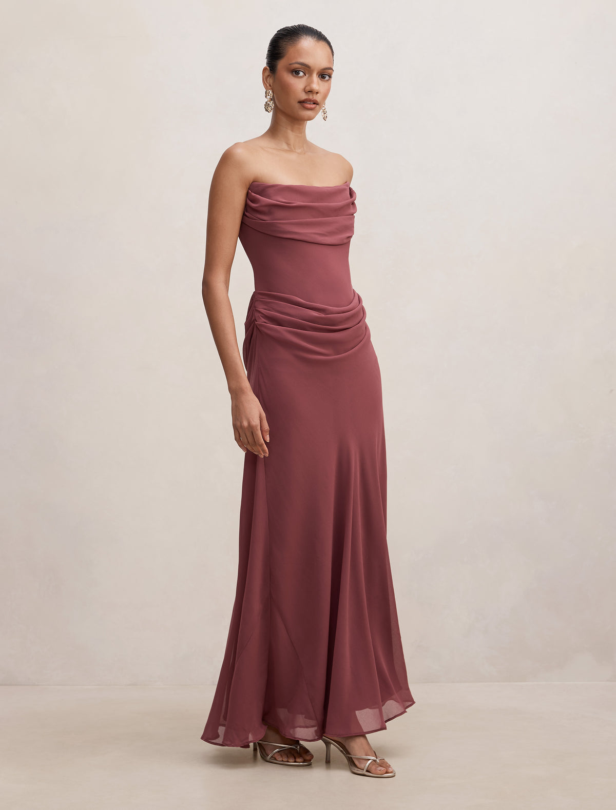 Gwynne Petite Draped Strapless Maxi