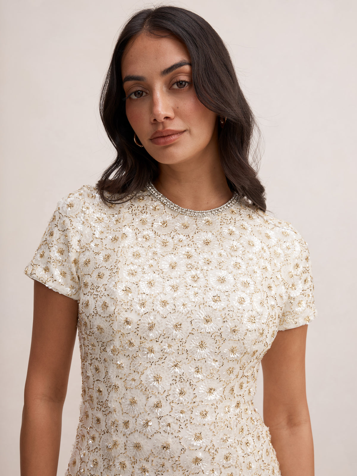 Ines Beaded Sequin Gown