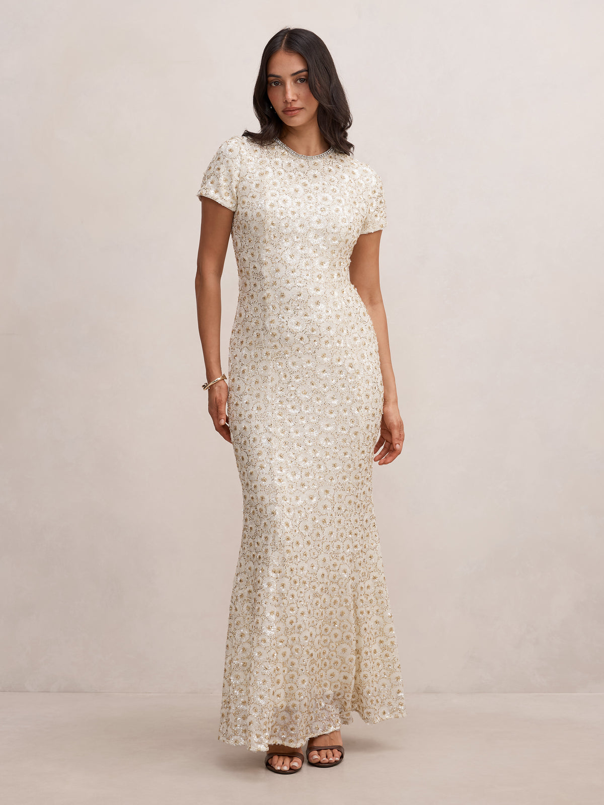 Ines Beaded Sequin Gown