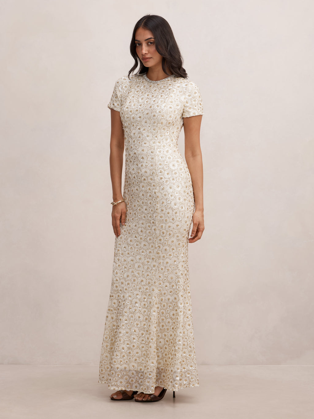 Ines Beaded Sequin Gown