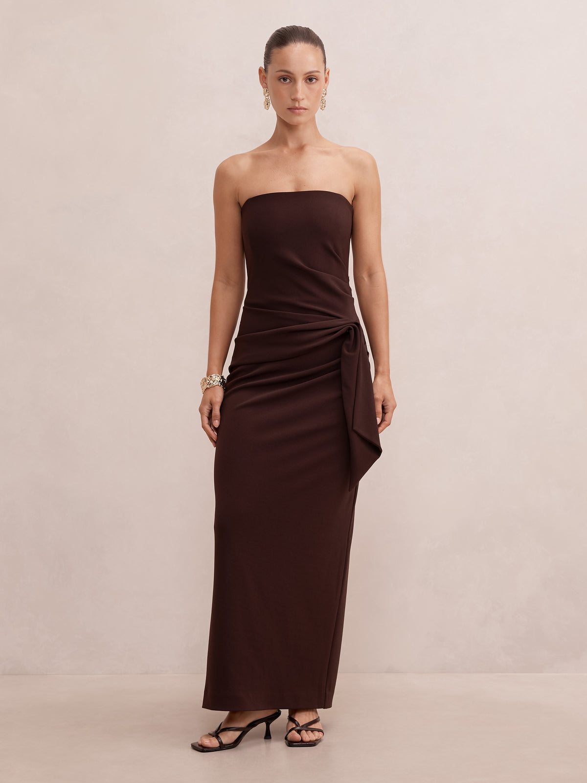 Lilah Petite Strapless Crepe Dress
