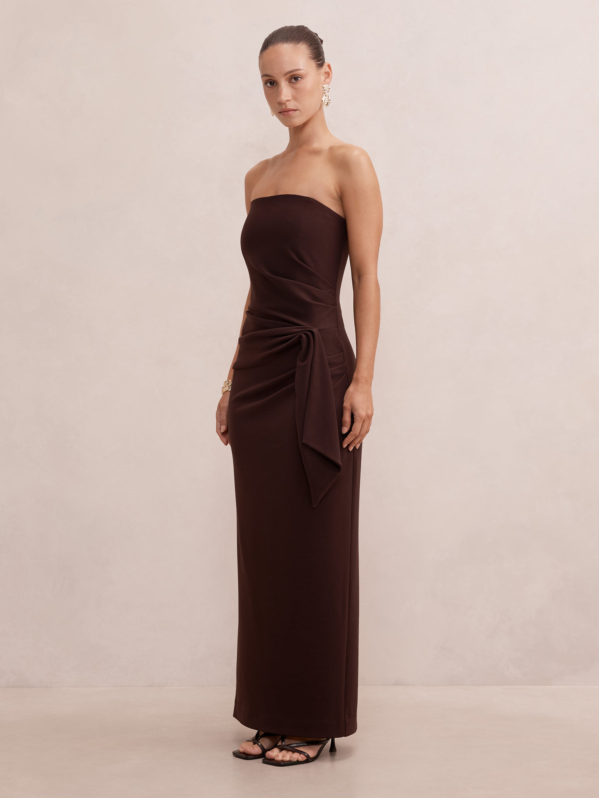 Lilah Petite Strapless Crepe Dress