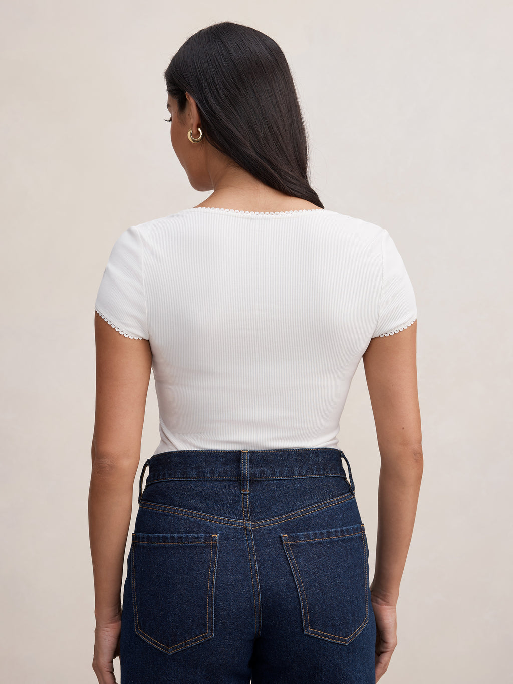 Esther Scoop Neck Trim Tee