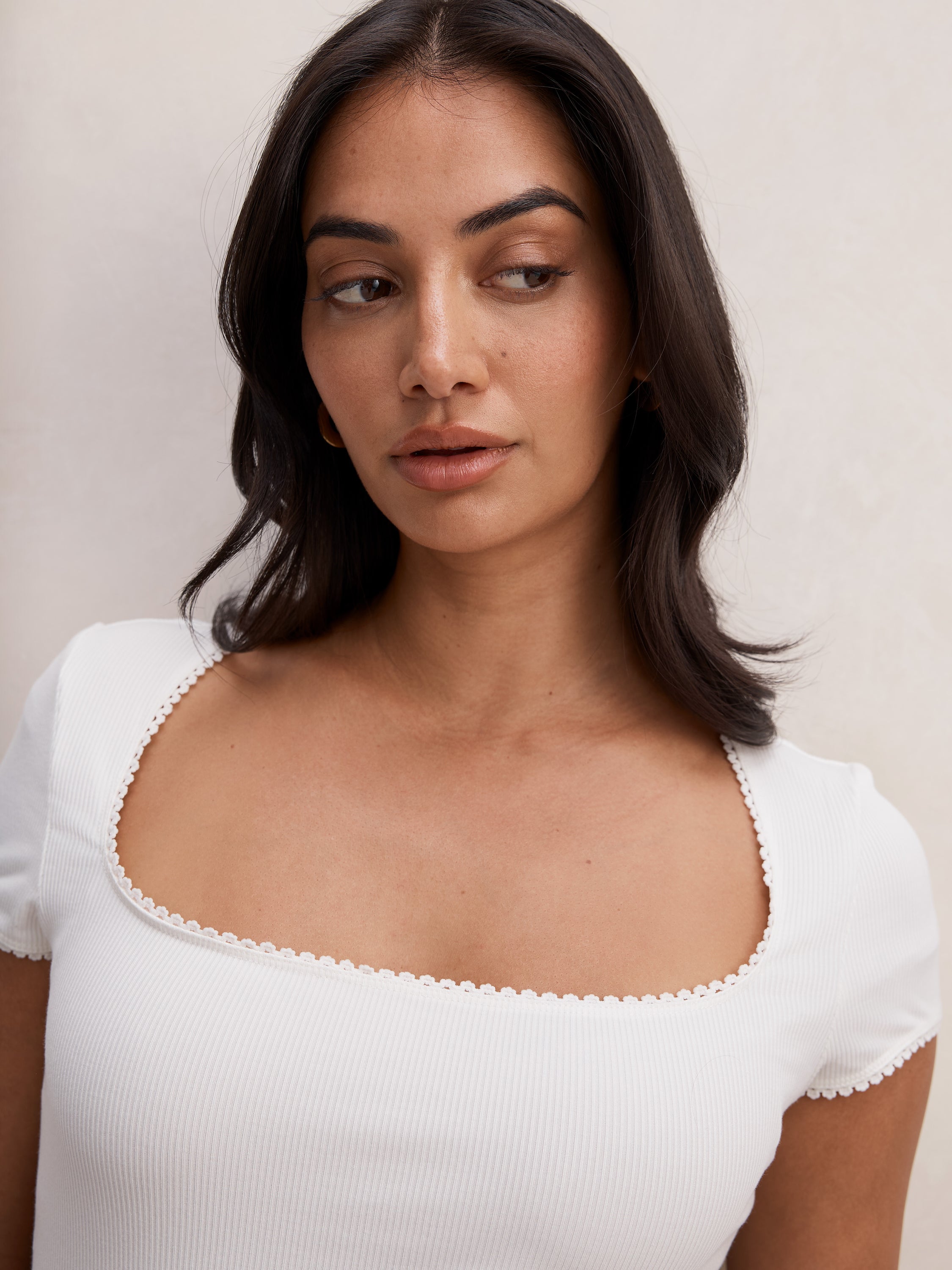 Esther Scoop Neck Trim Tee