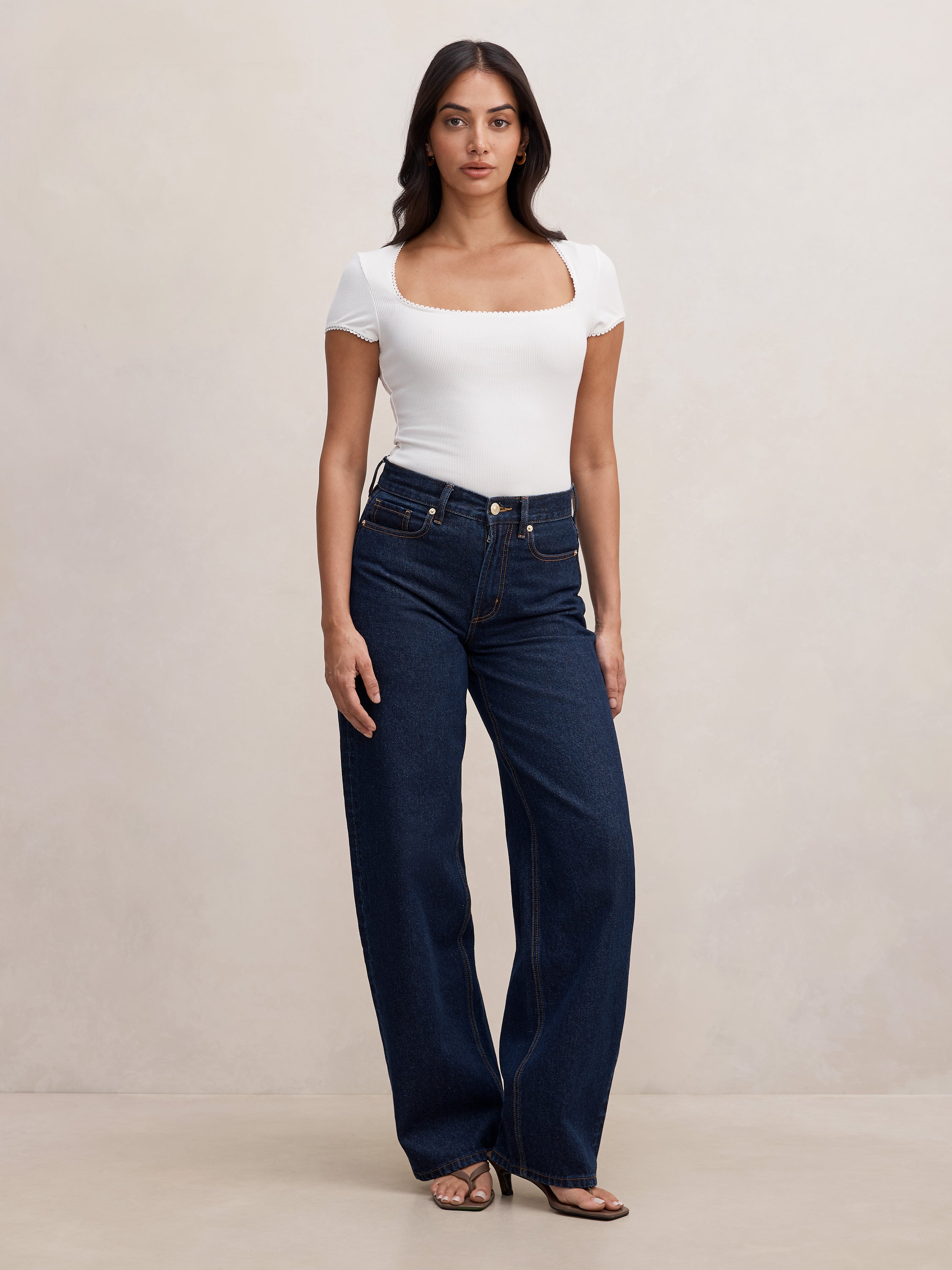 Esther Scoop Neck Trim Tee