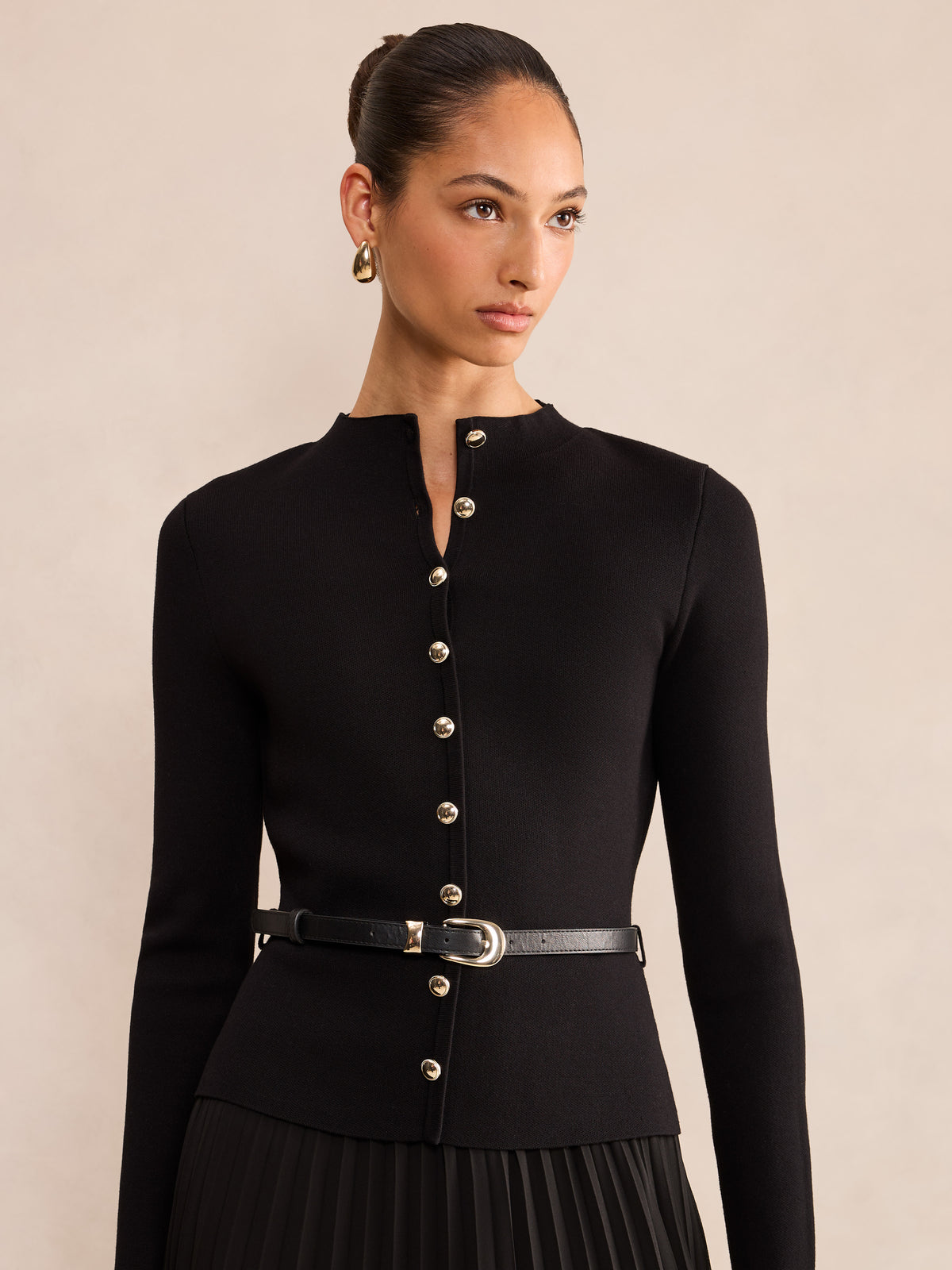 Milana Funnel Neck Midi Dress
