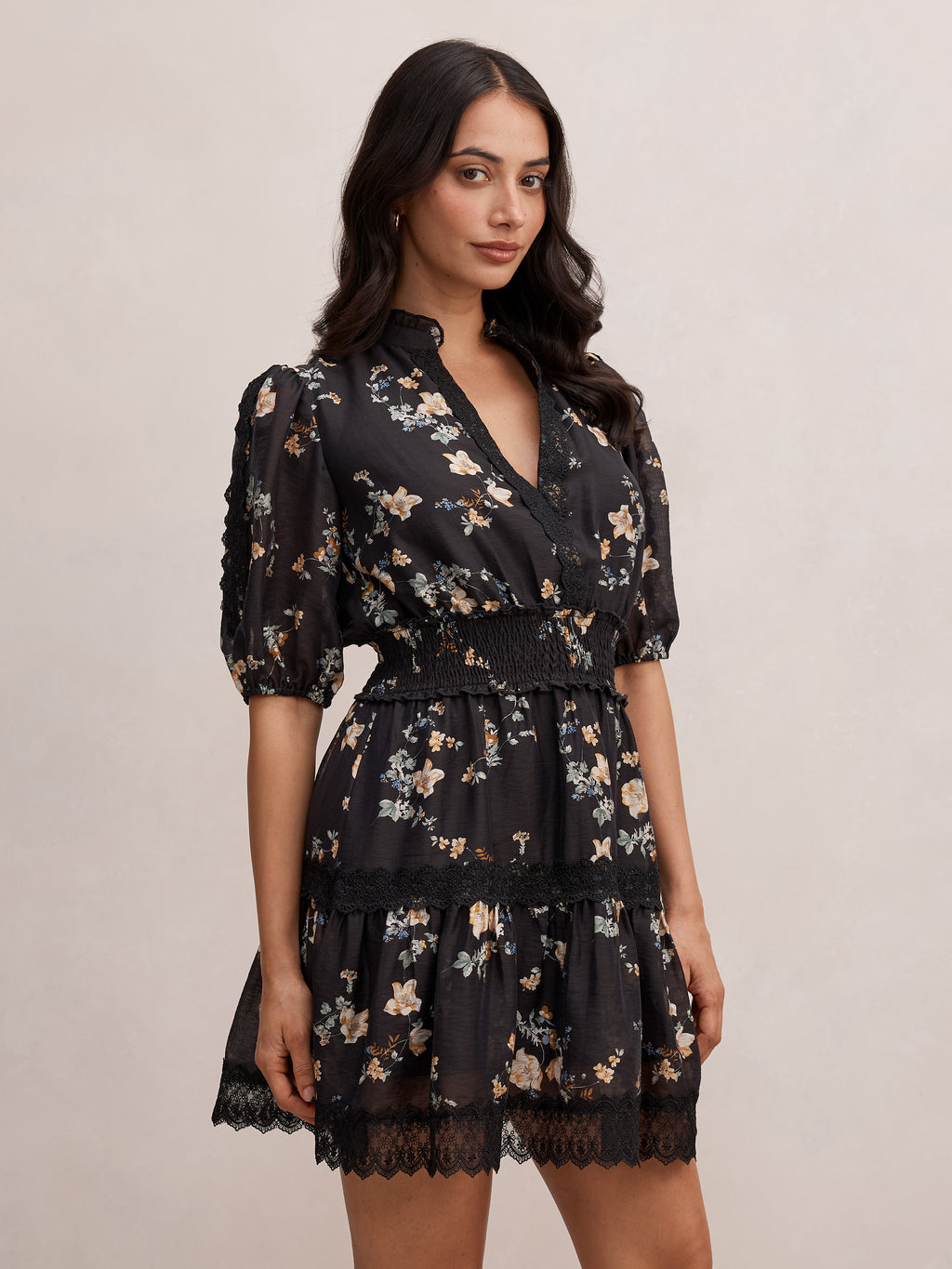 Florence Lace Trim Skater Mini