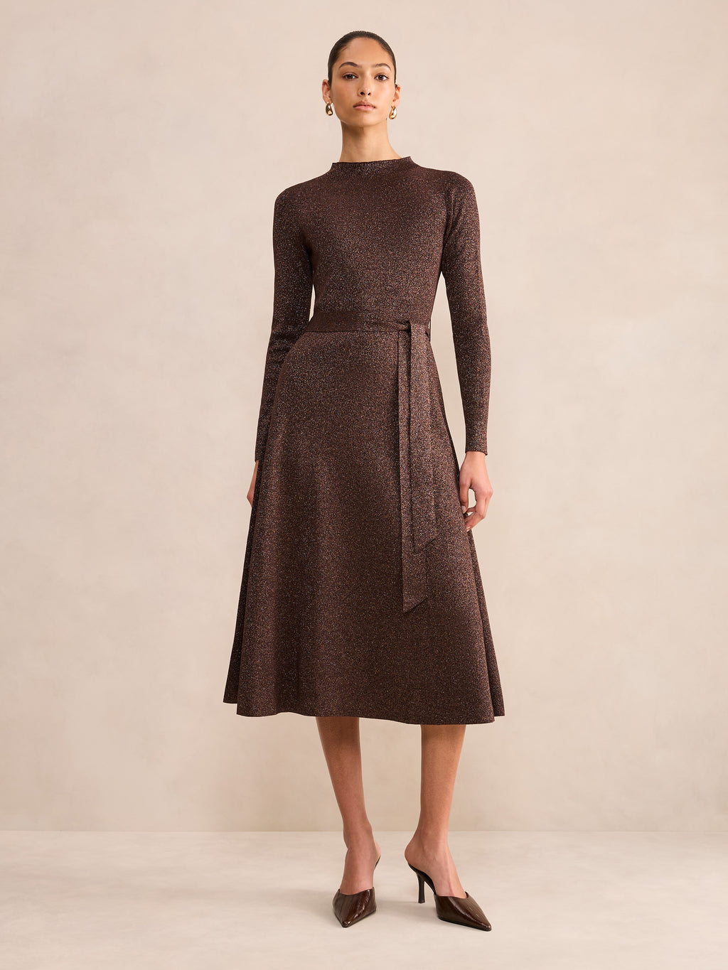 Felicity Metallic Knit Midi