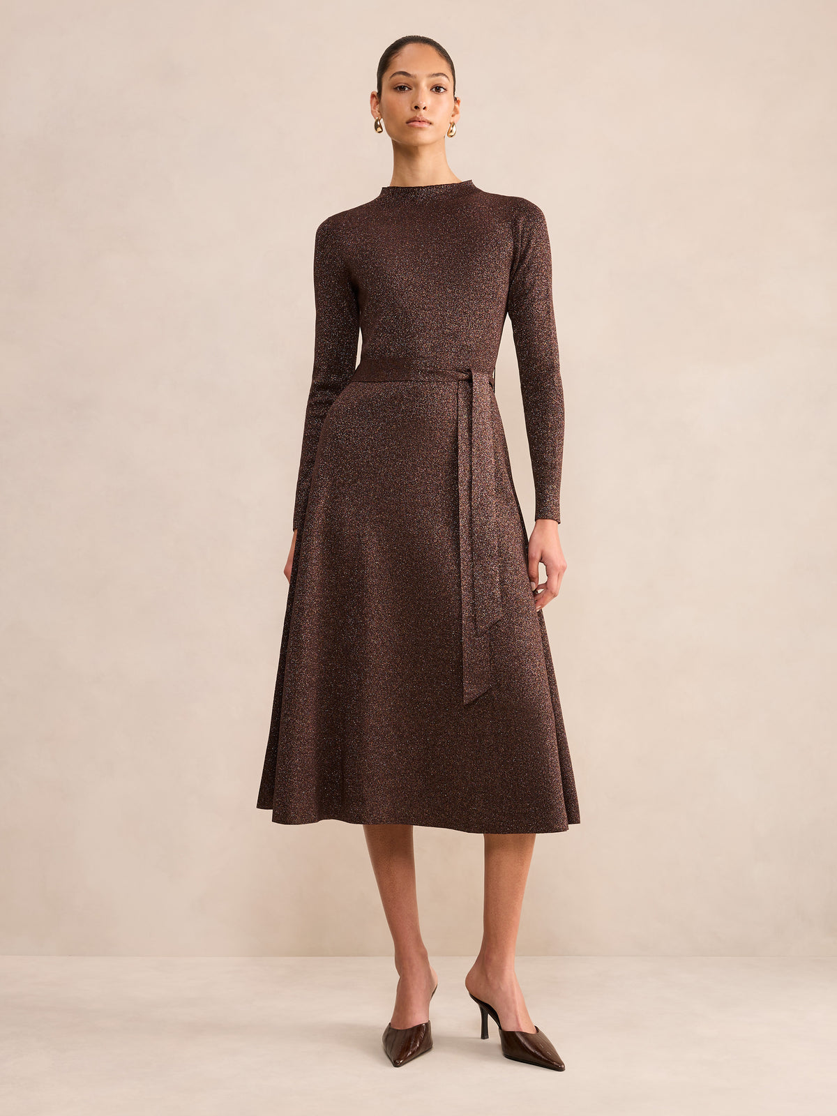 Felicity Metallic Knit Midi