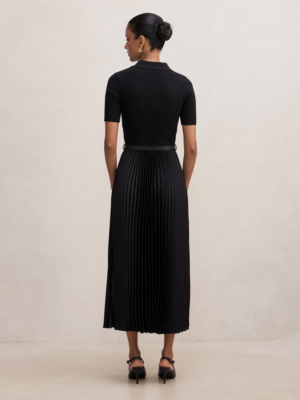 Priya Petite Satin Pleat Dress
