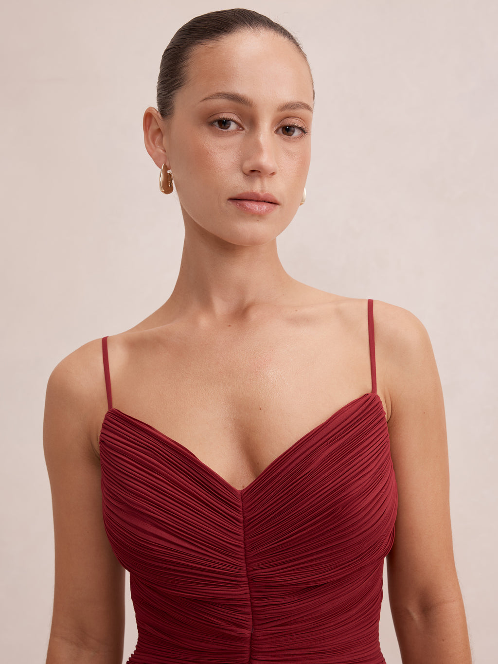 Bella Petite Pleated Maxi Dress