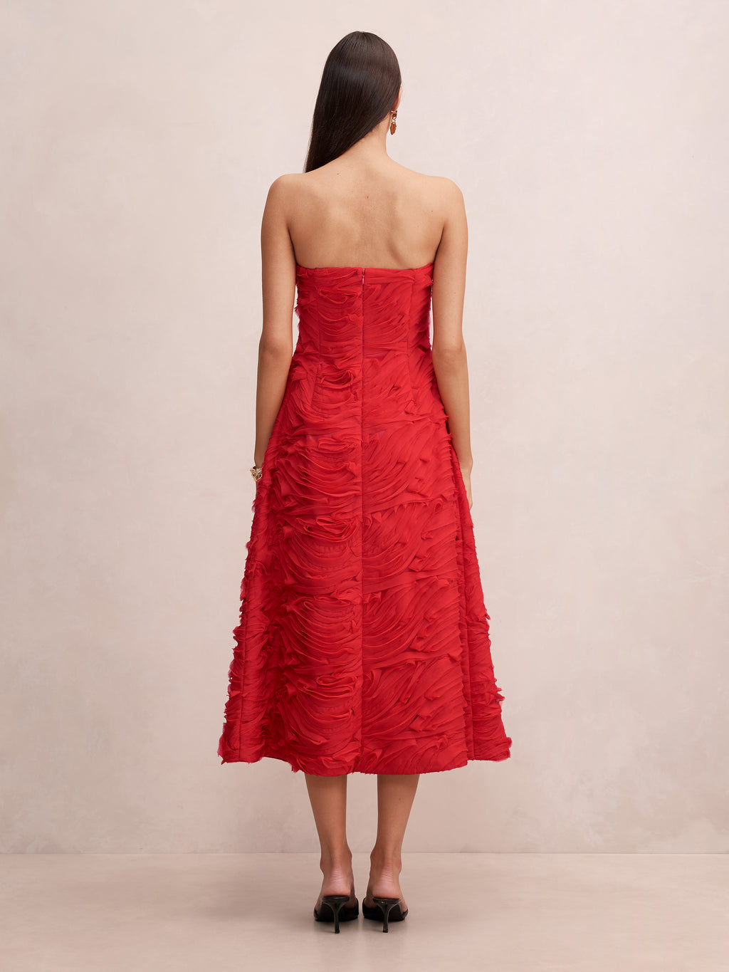 Cameron Strapless Texture Midi