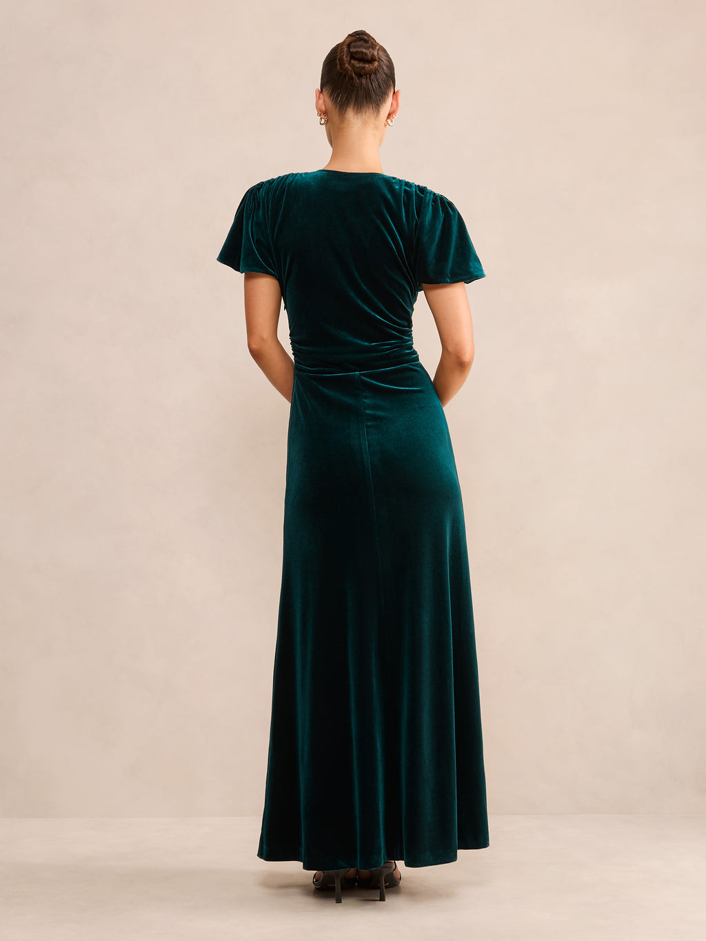 Elma Petite Velvet Ruched Maxi