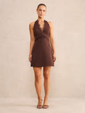 Kobi Petite Lace Halter Mini Dress