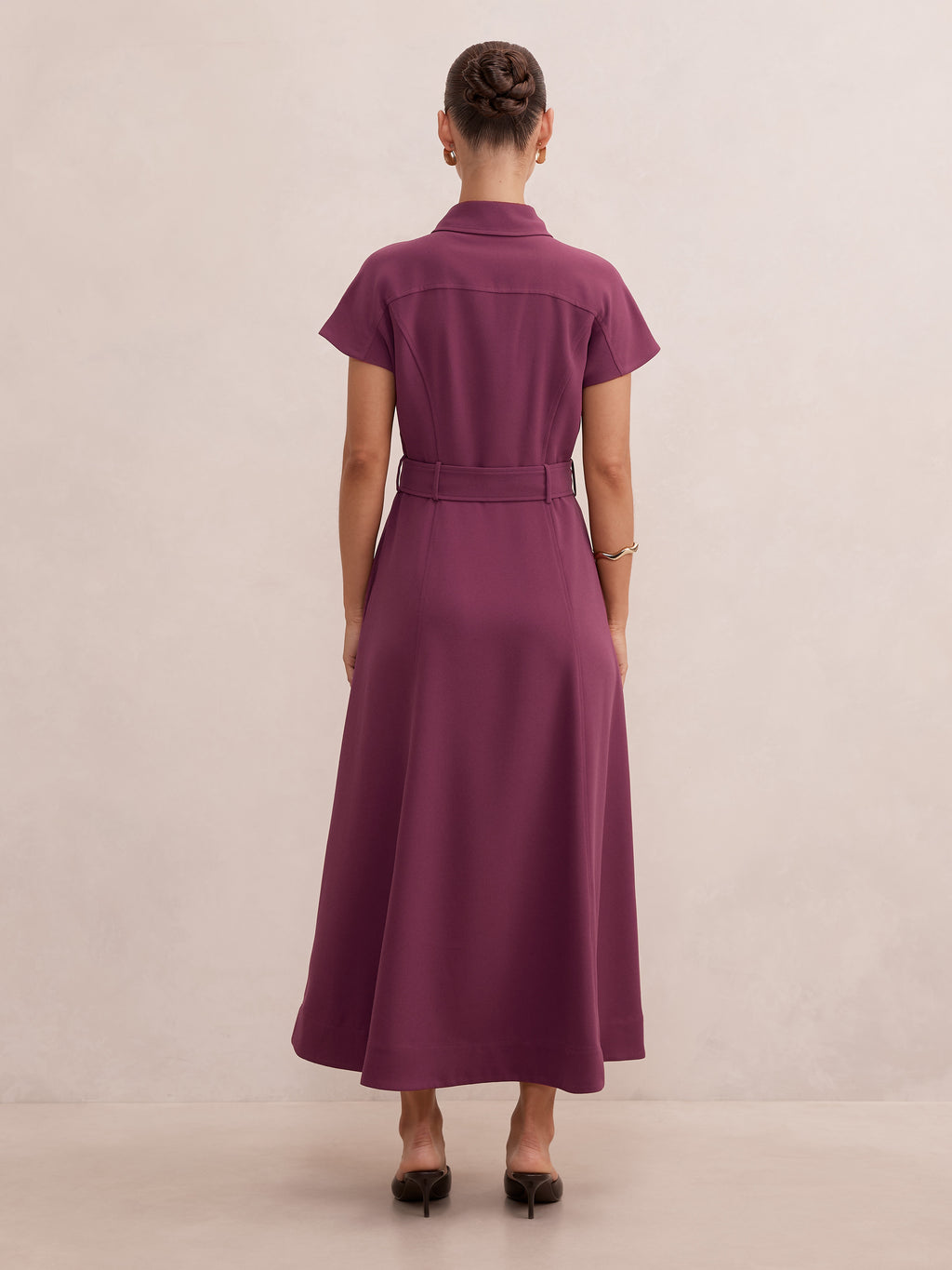 Elora Petite Crepe Shirt Dress