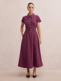 Elora Petite Crepe Shirt Dress