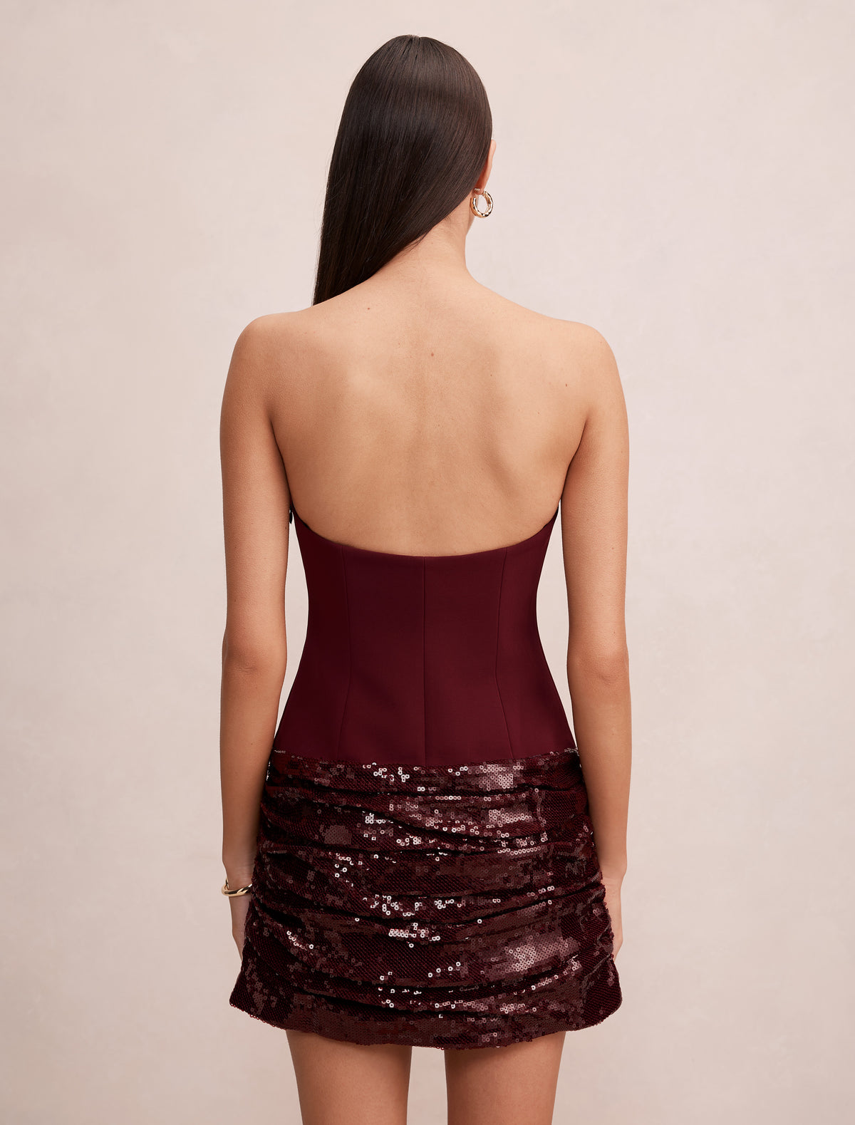 Isra Strapless Sequin Mini