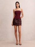 Isra Strapless Sequin Mini