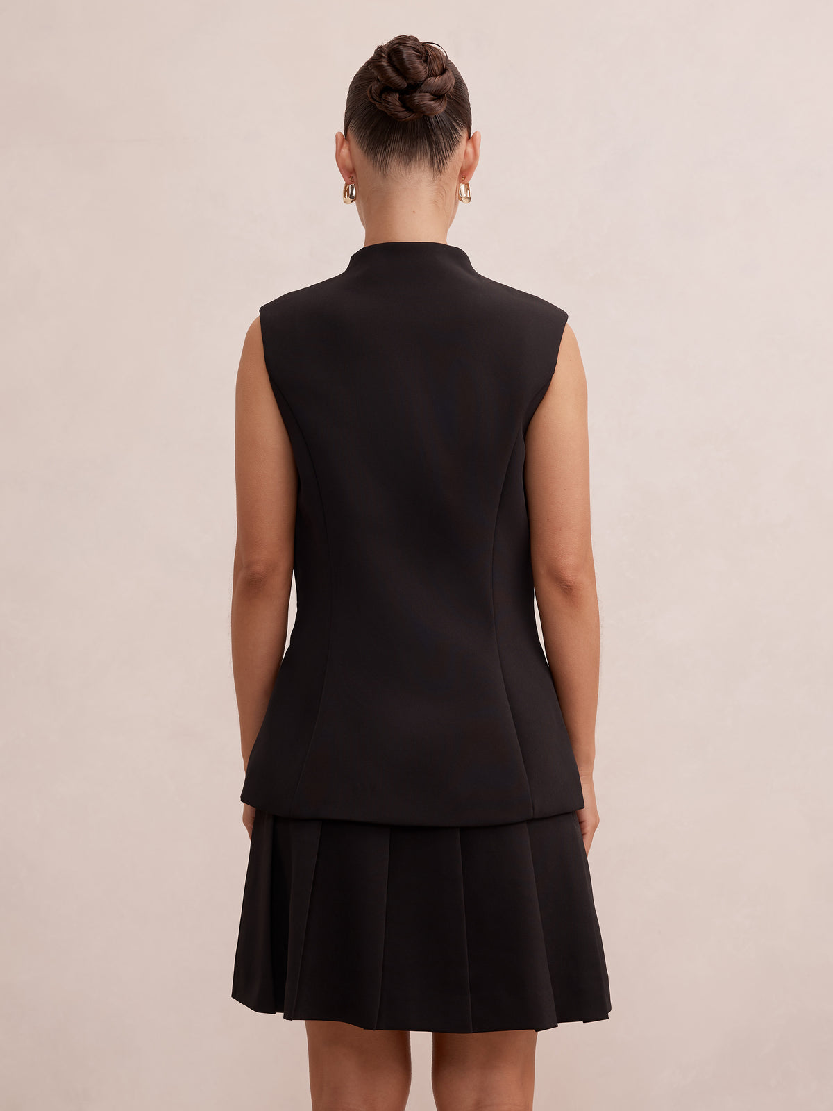 Nina Petite Waistcoat Pleat Mini