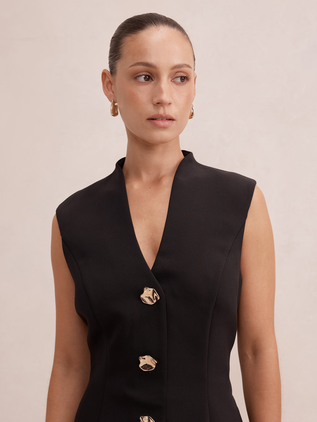 Nina Petite Waistcoat Pleat Mini