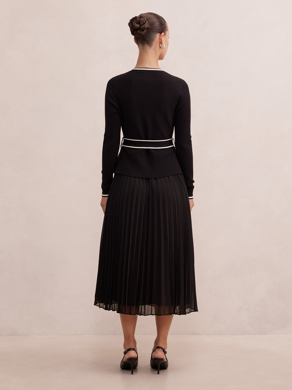 Delilah Petite Tipped Pleat Hem Midi