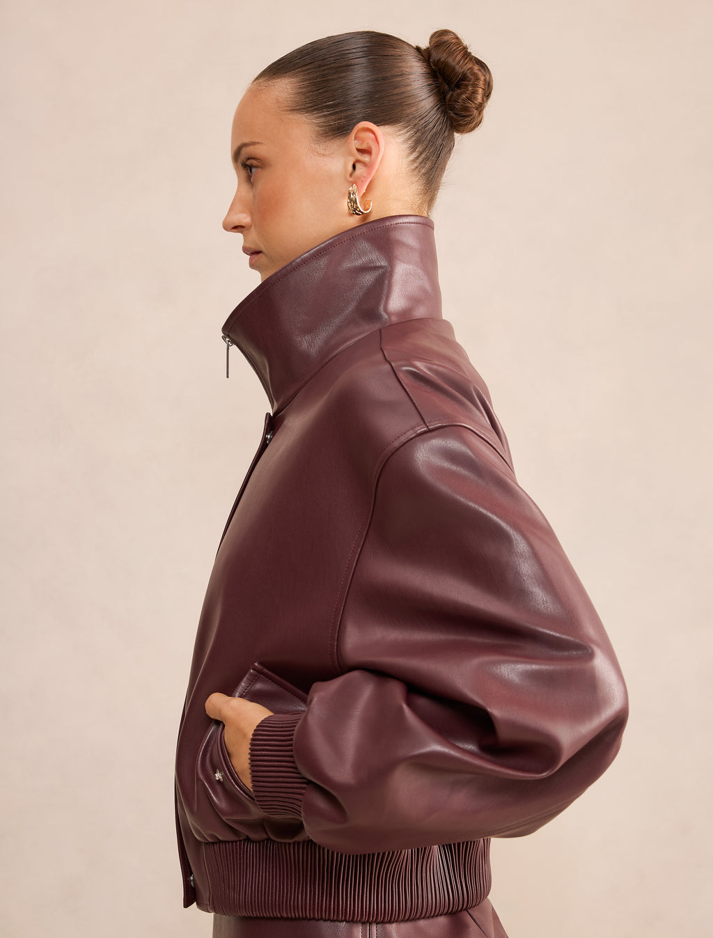 Lynsey Petite PU Bomber