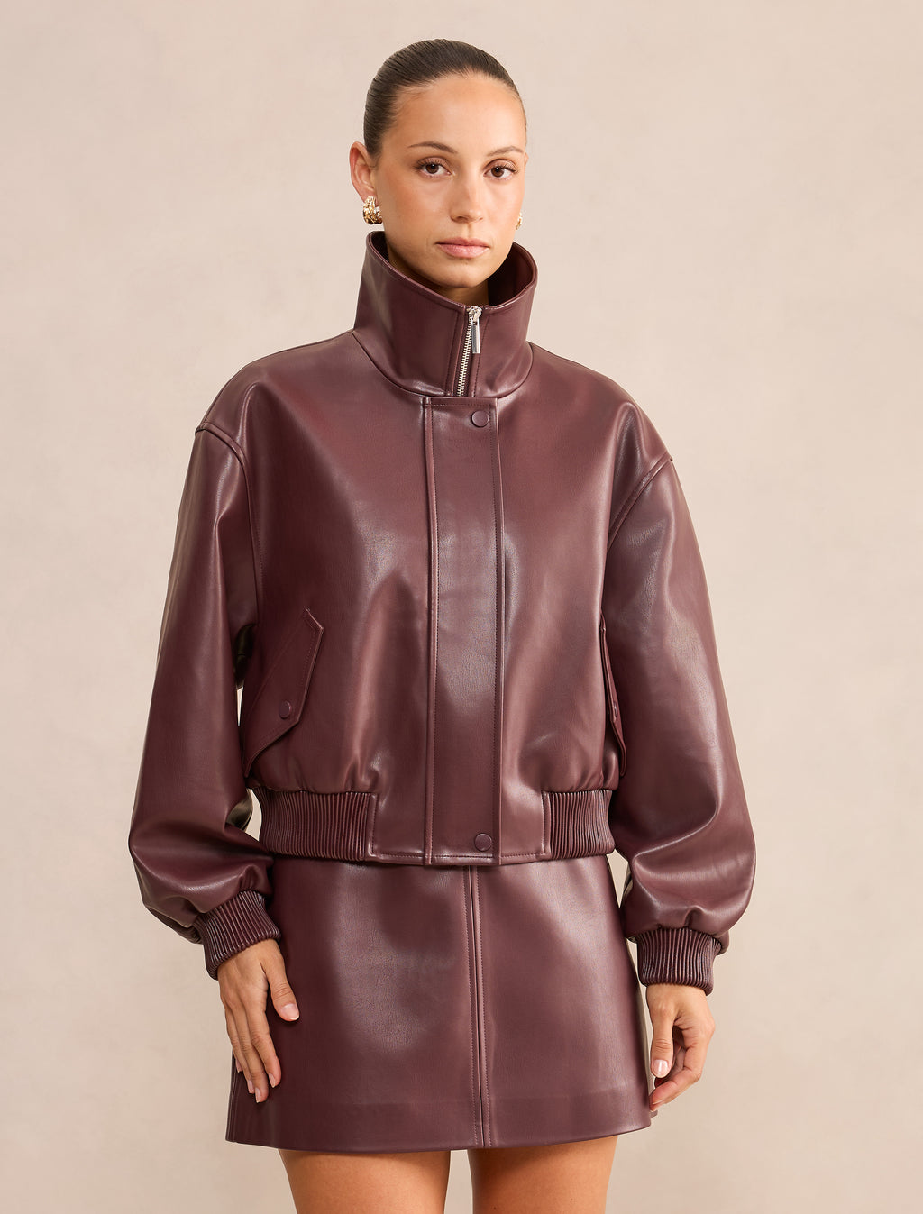 Lynsey Petite PU Bomber