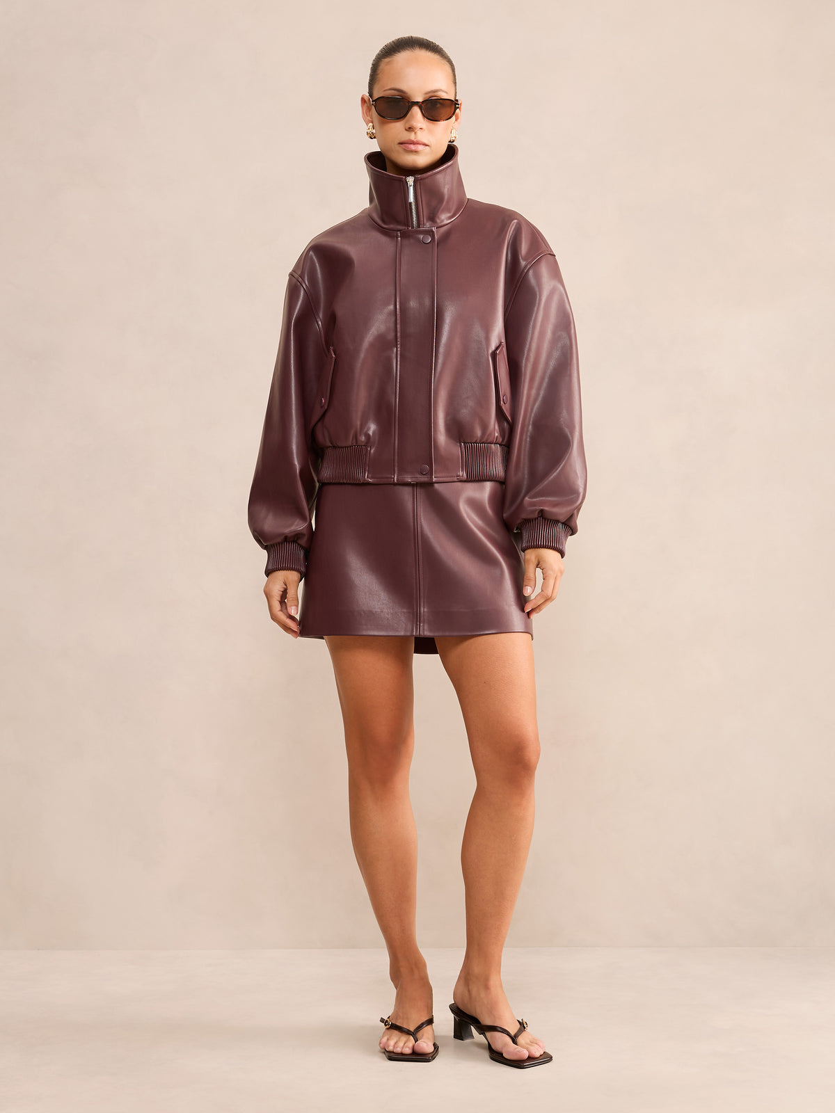 Lynsey Petite PU Bomber