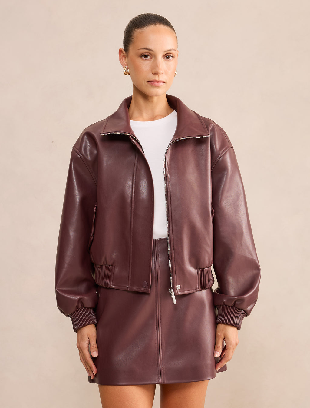 Lynsey Petite PU Bomber