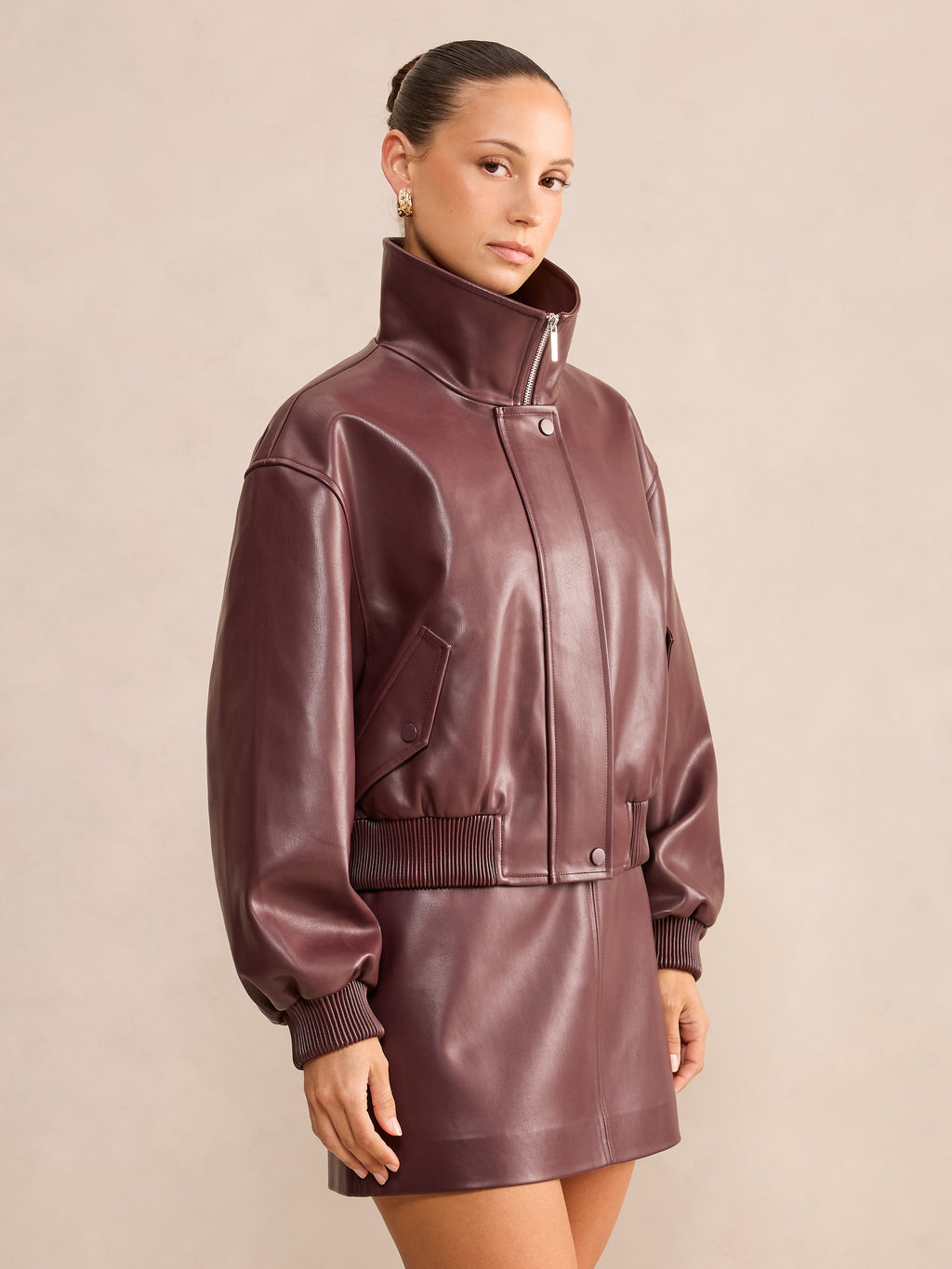 Lynsey Petite PU Bomber