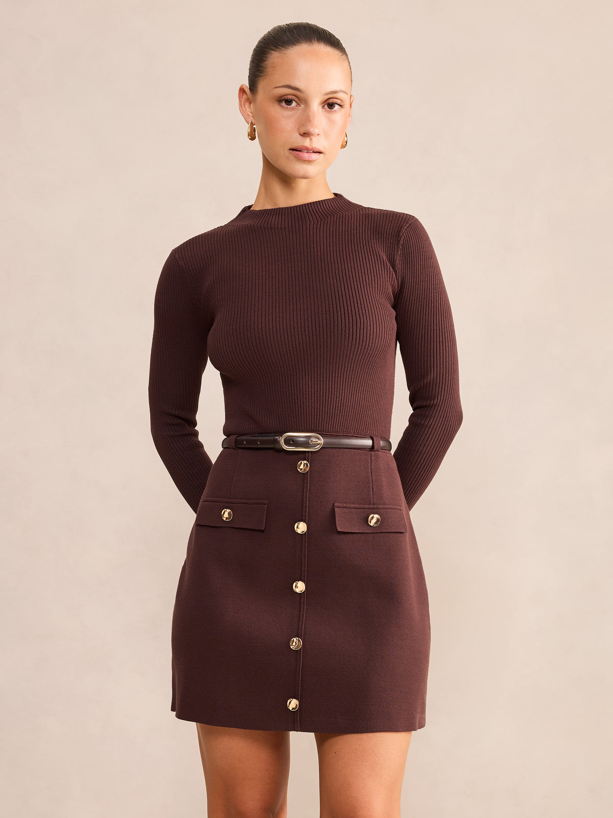 Kacie Petite Knit Mini Dress