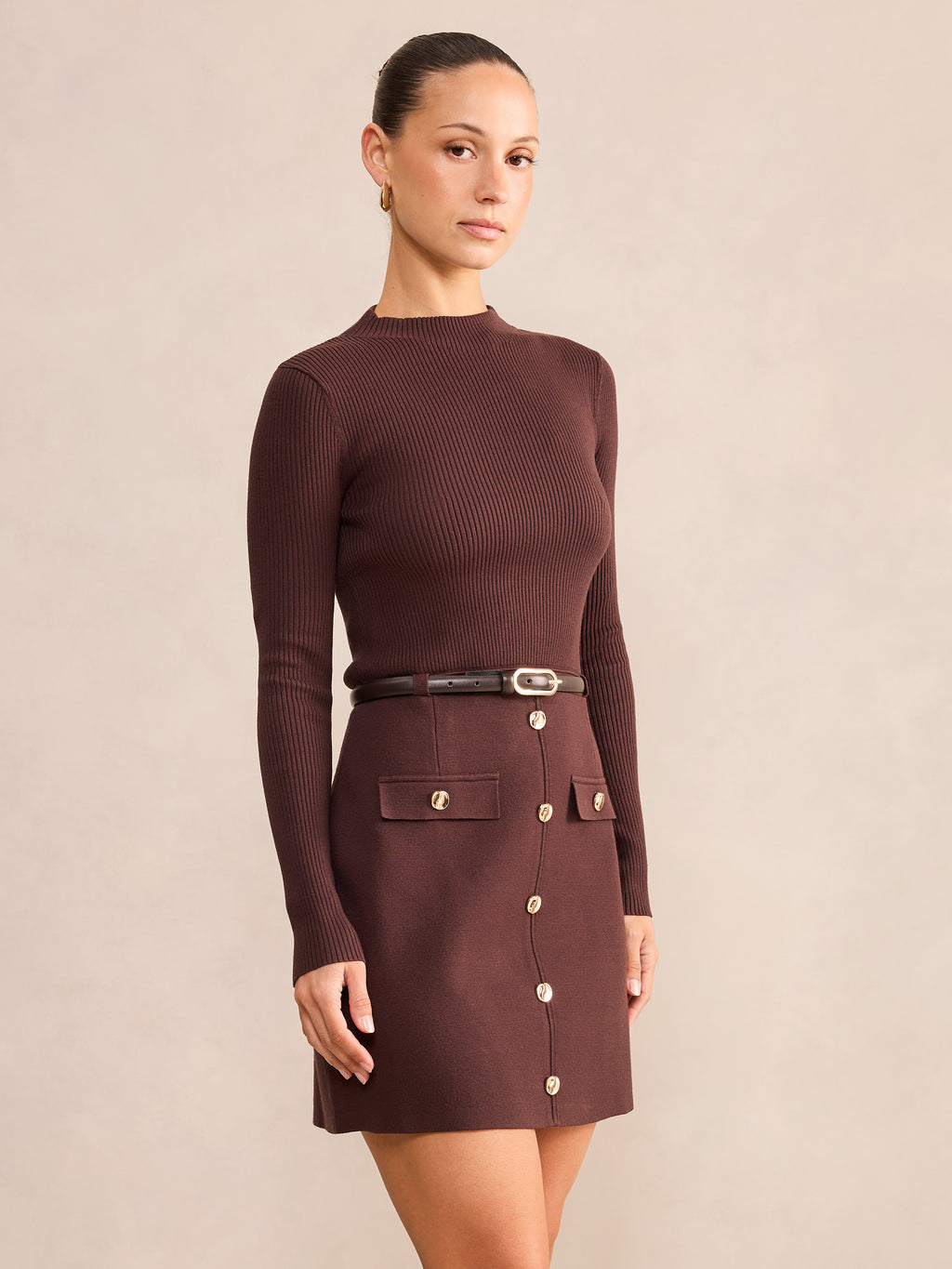 Kacie Petite Knit Mini Dress